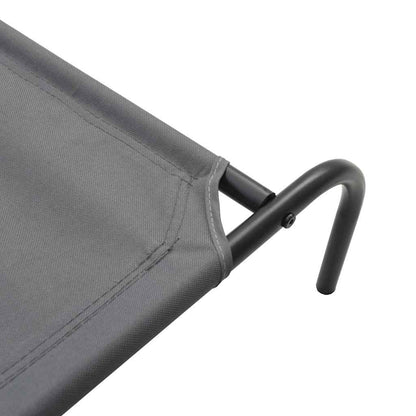 Hundebett Erhöht Grau 150x90x20 cm Oxford-Gewebe und Stahl