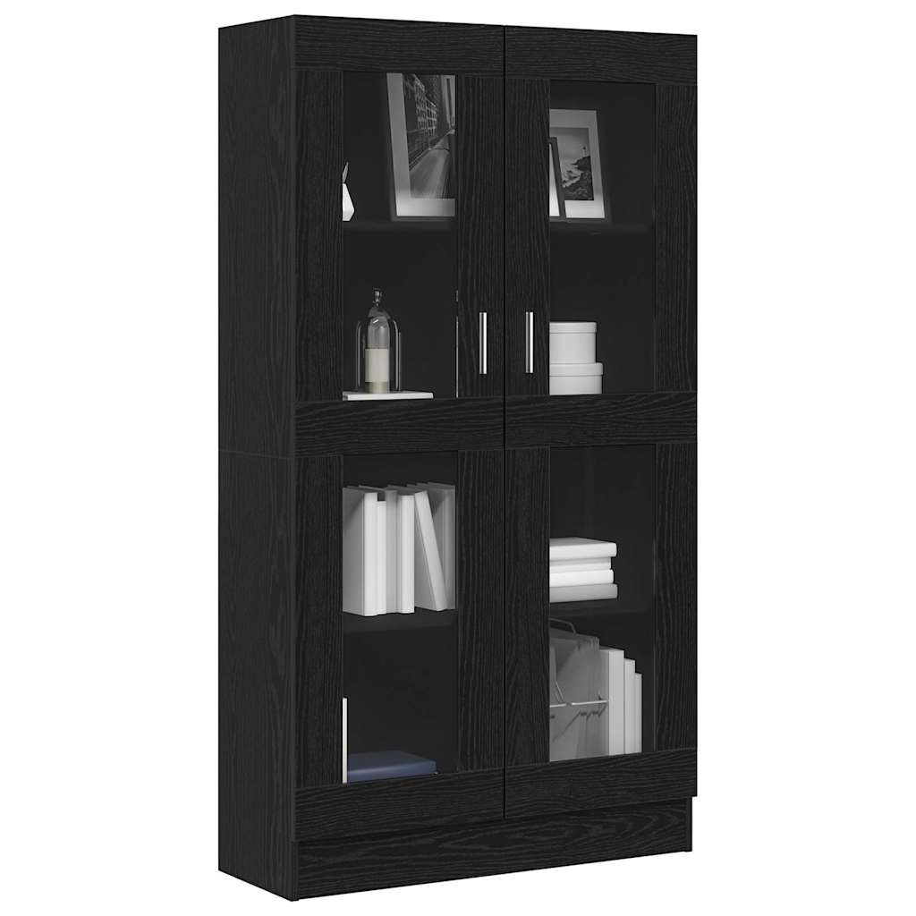 Bücherregal Schwarz Eichen-Optik 82,5 x 30,5 x 150 cm