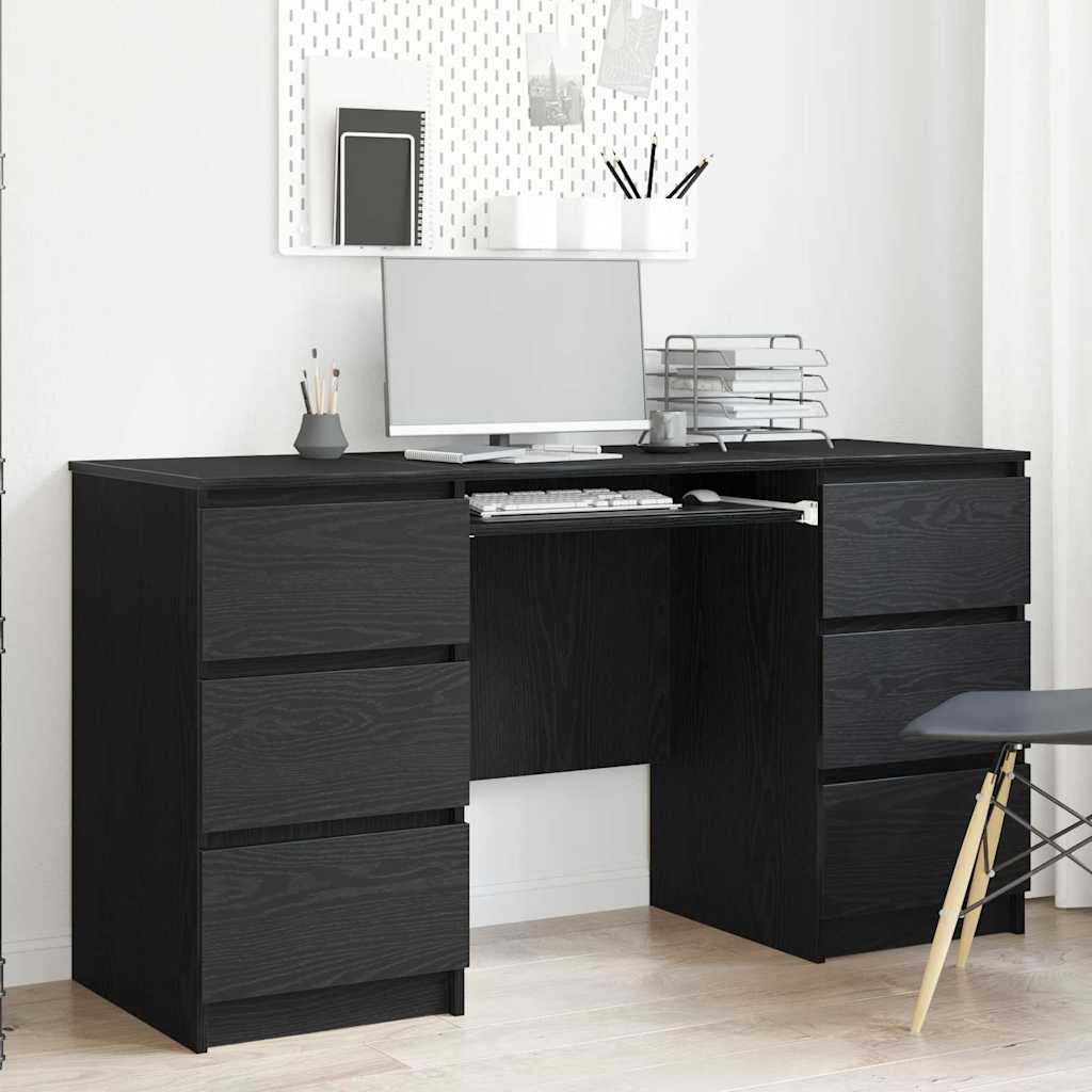 Schreibtisch Schwarze Eiche 140 x 50 x 76 cm Holzwerkstoff
