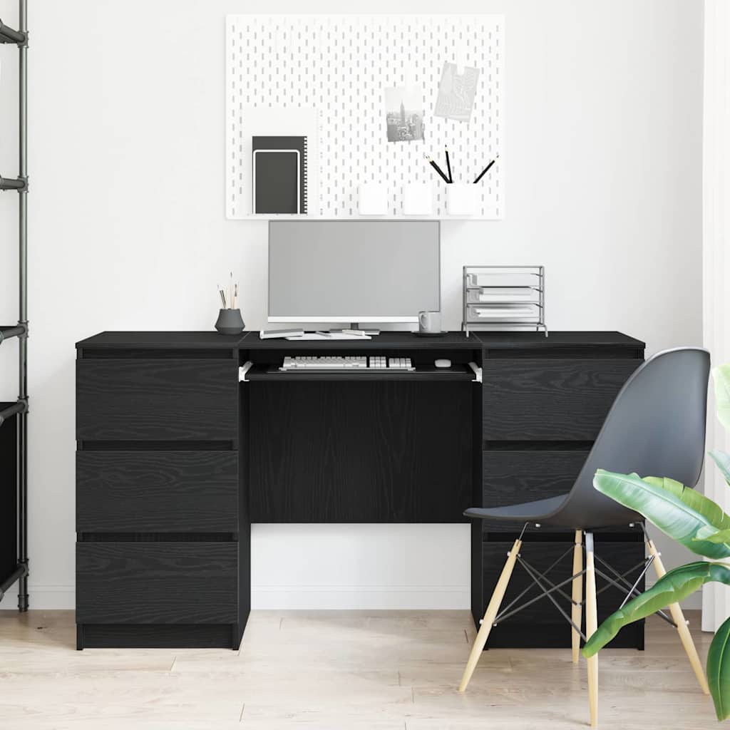 Schreibtisch Schwarze Eiche 140 x 50 x 76 cm Holzwerkstoff