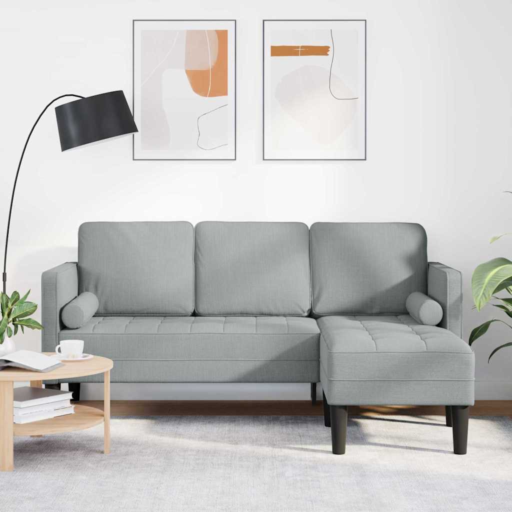 Sofa Set Hellgrau 173 x 131 x 67 cm Stoff