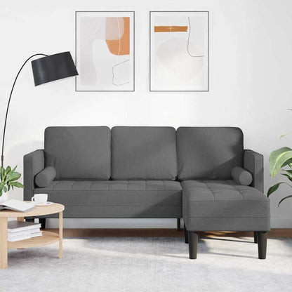 Sofa Set Dunkelgrau 173 x 131 x 67 cm Stoff