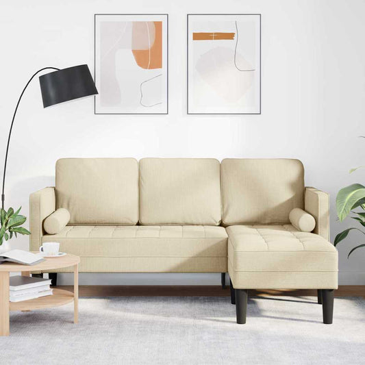 Sofa Set Cremefarben 173 x 131 x 67 cm Stoff