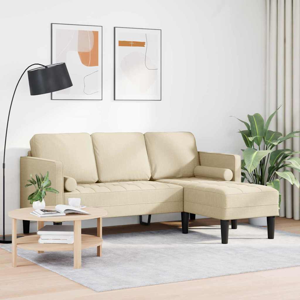 Sofa Set Cremefarben 173 x 131 x 67 cm Stoff