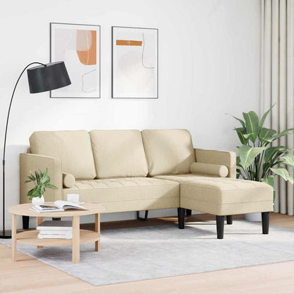 Sofa Set Cremefarben 173 x 131 x 67 cm Stoff