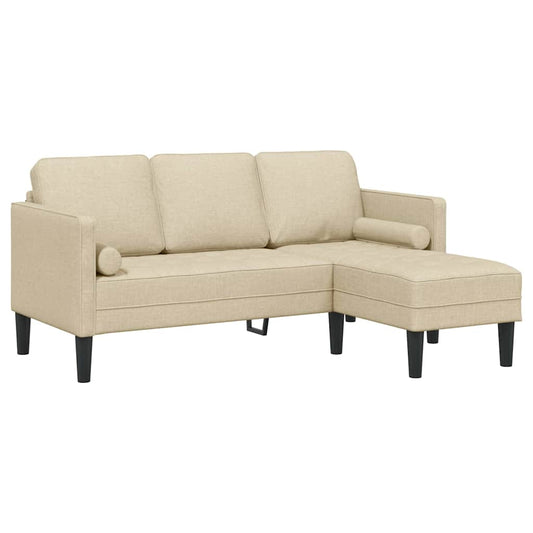 Sofa Set Cremefarben 173 x 131 x 67 cm Stoff