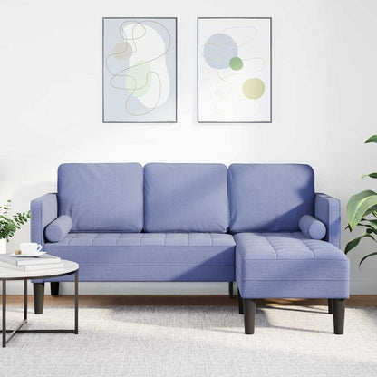 Sofa Set Jeansblau 173 x 131 x 67 cm Stoff