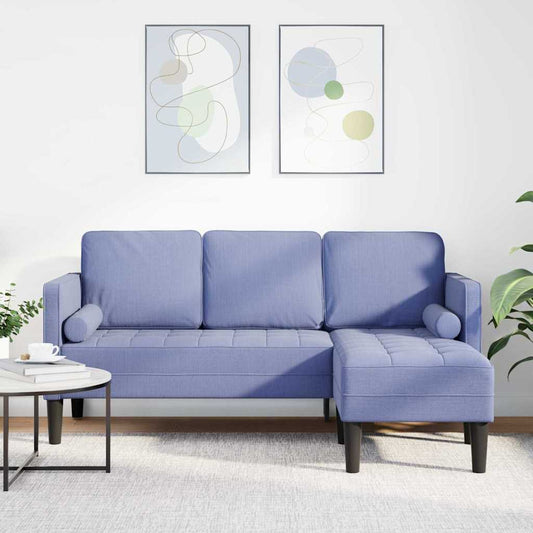 Sofa Set Jeansblau 173 x 131 x 67 cm Stoff