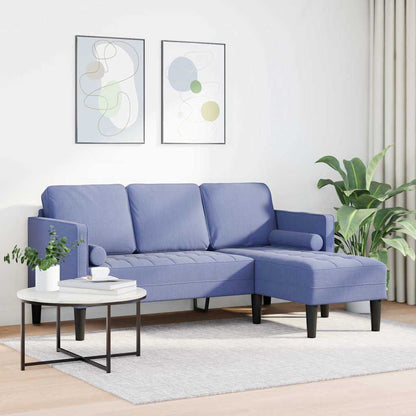 Sofa Set Jeansblau 173 x 131 x 67 cm Stoff