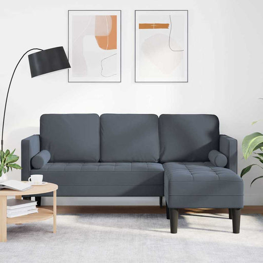 Sofa Set Dunkelgrau 173 x 131 x 67 cm Samt