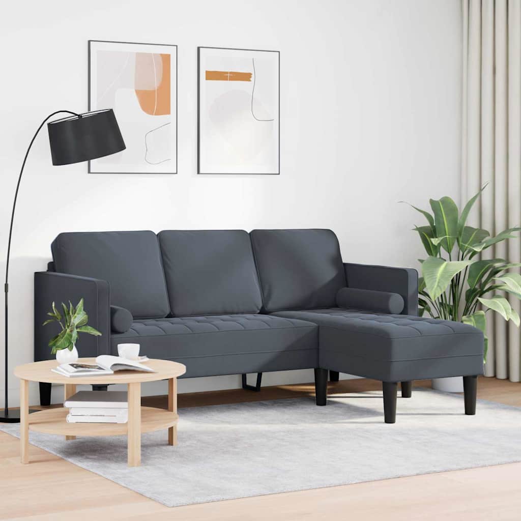 Sofa Set Dunkelgrau 173 x 131 x 67 cm Samt