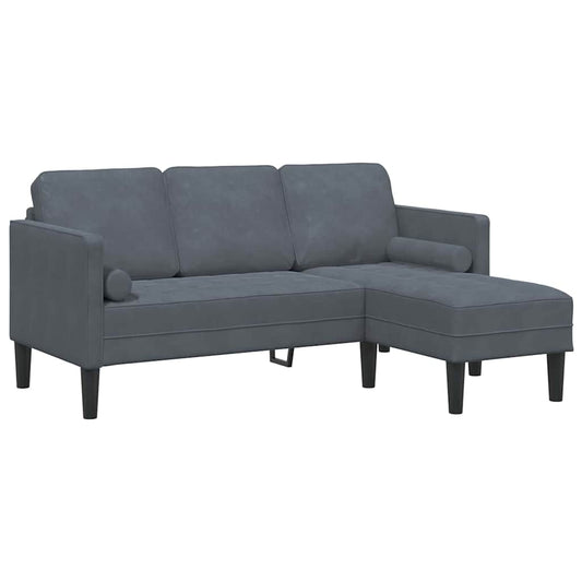 Sofa Set Dunkelgrau 173 x 131 x 67 cm Samt