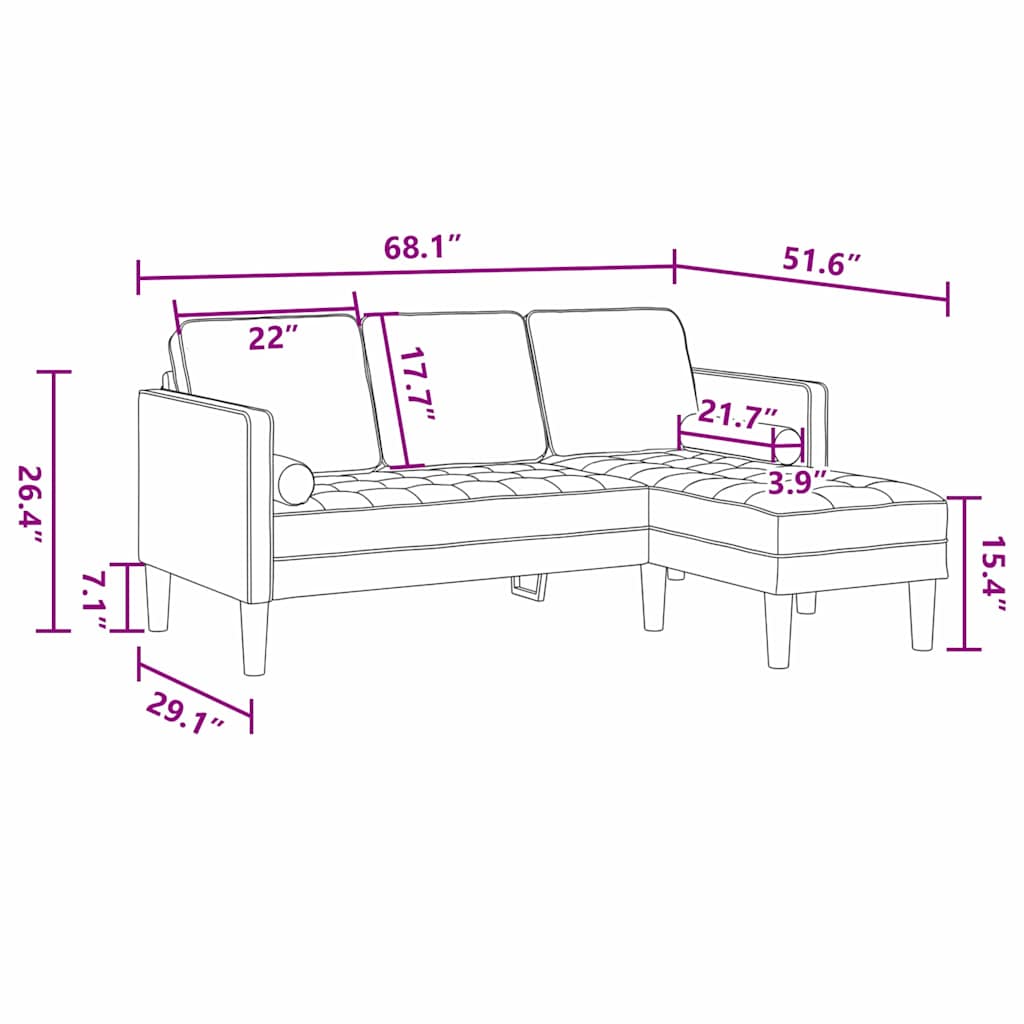 Sofa Set Schwarz 173 x 131 x 67 cm Samt