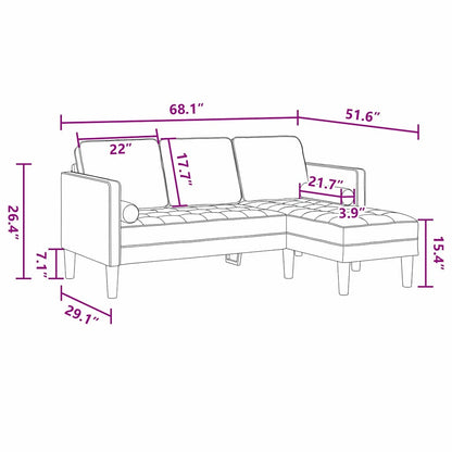 Sofa Set Schwarz 173 x 131 x 67 cm Samt