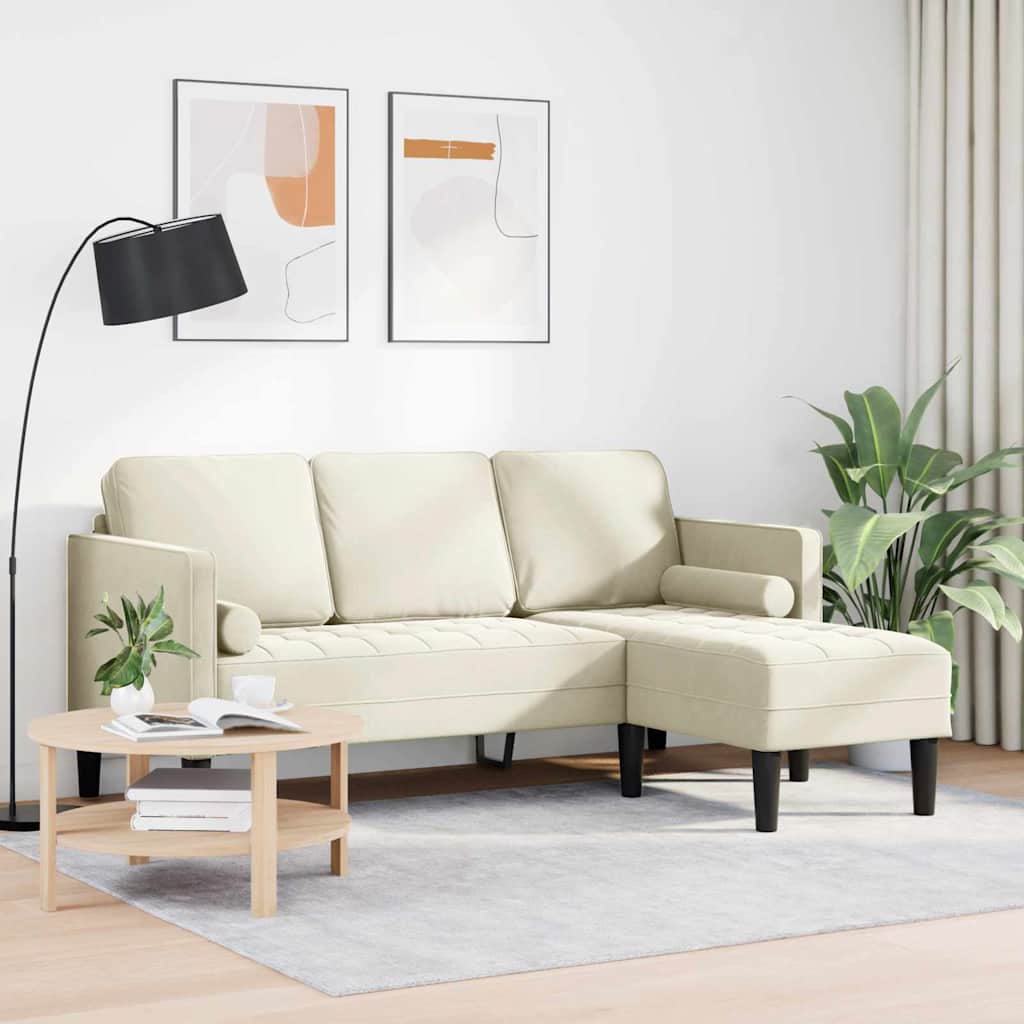 Sofa Set Creme 173 x 131 x 67 cm Samt