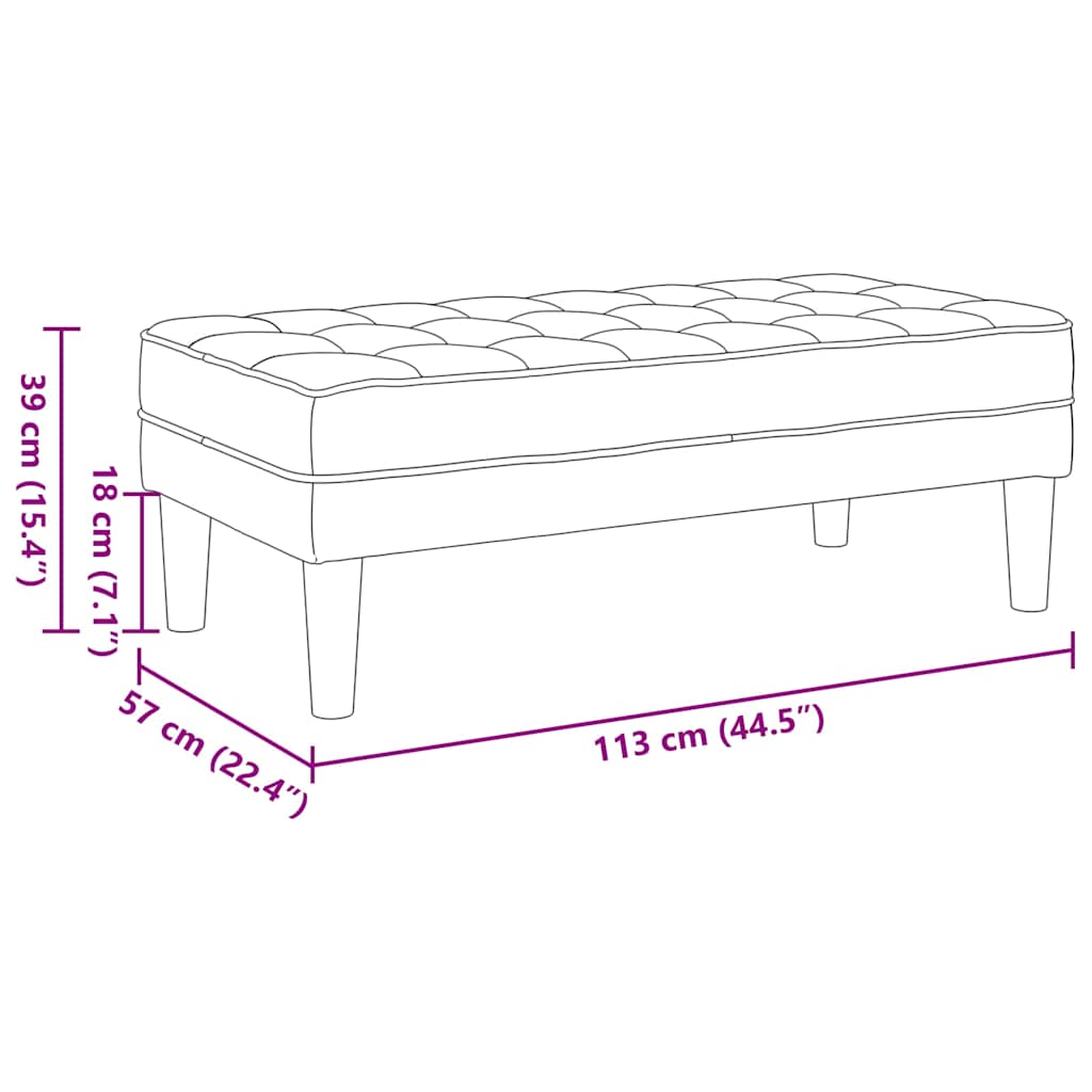 Bank Weinrot 113 x 57 x 39 cm Stoff