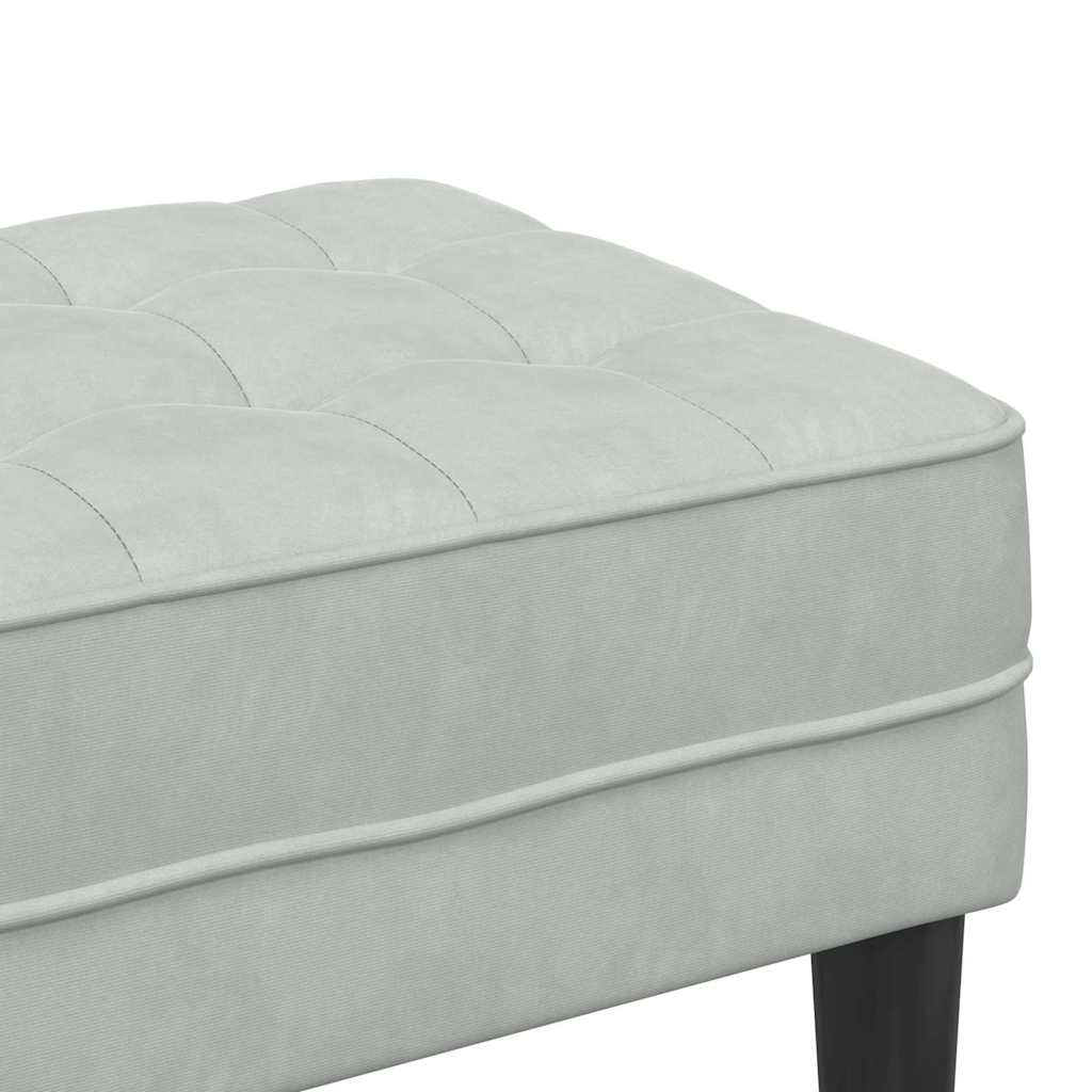 Bank Hellgrau 113 x 57 x 39 cm Samt