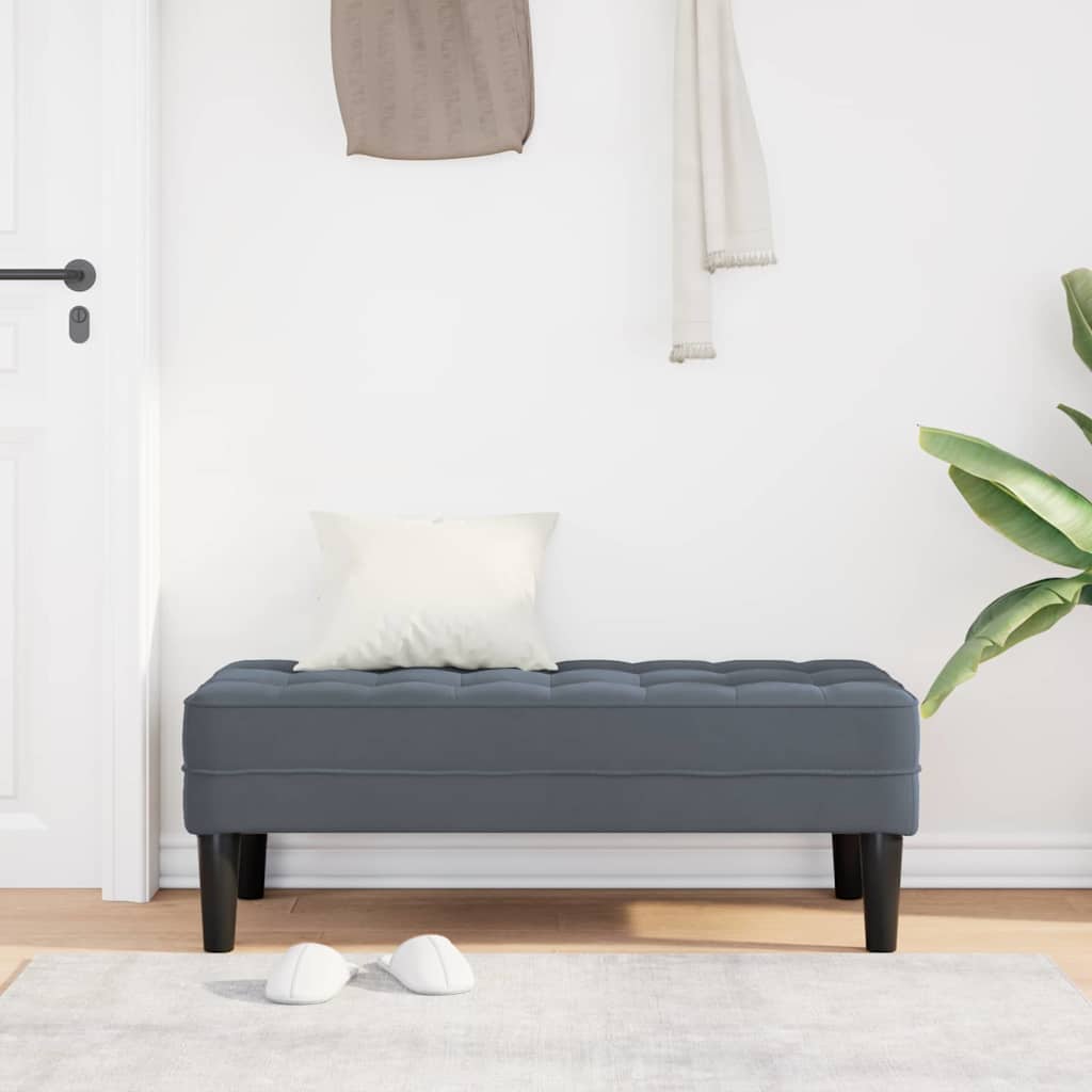 Bank Dunkelgrau 113 x 57 x 39 cm Samt