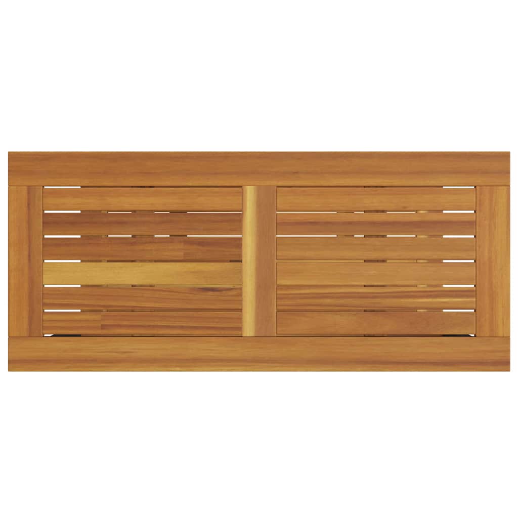 outdoor Tisch mit Speicher Natur und Schwarz 80 x 35 x 75 cm