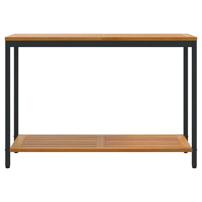 outdoor Tisch mit Speicher Natur und Schwarz 110 x 35 x 75 cm
