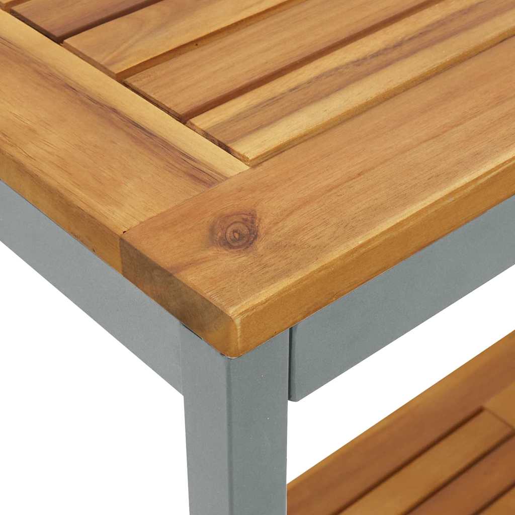 outdoor Tisch mit Speicher Natürlich und grau 80 x 35 x 75 cm