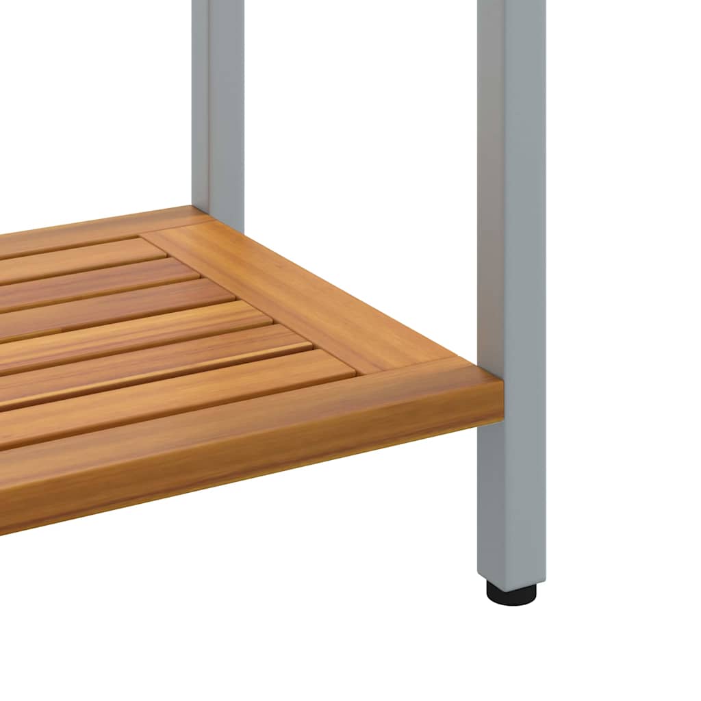 outdoor Tisch mit Speicher Natürlich und grau 80 x 35 x 75 cm