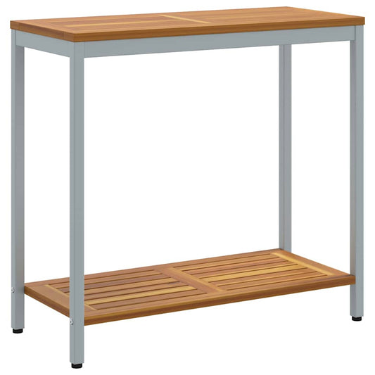 outdoor Tisch mit Speicher Natürlich und grau 80 x 35 x 75 cm