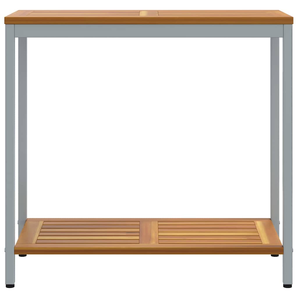 outdoor Tisch mit Speicher Natürlich und grau 80 x 35 x 75 cm