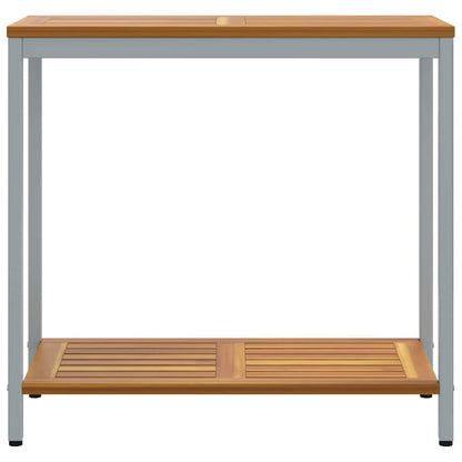 outdoor Tisch mit Speicher Natürlich und grau 80 x 35 x 75 cm