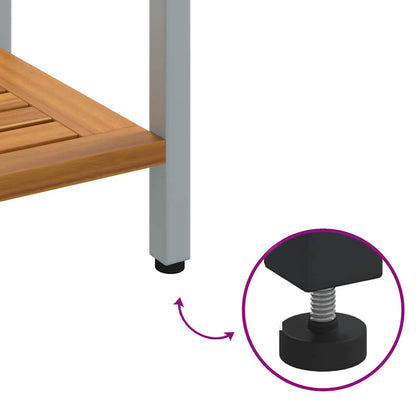 outdoor Tisch mit Speicher Natürlich und grau 80 x 35 x 75 cm