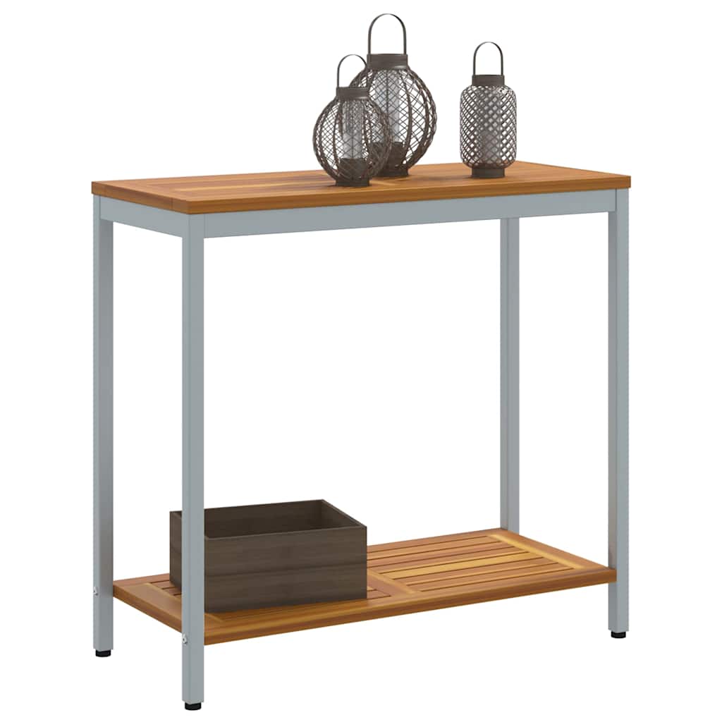 outdoor Tisch mit Speicher Natürlich und grau 80 x 35 x 75 cm