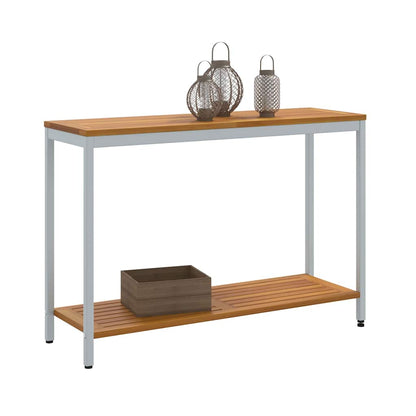 outdoor Tisch mit Speicher Natürlich und grau 110 x 35 x 75 cm