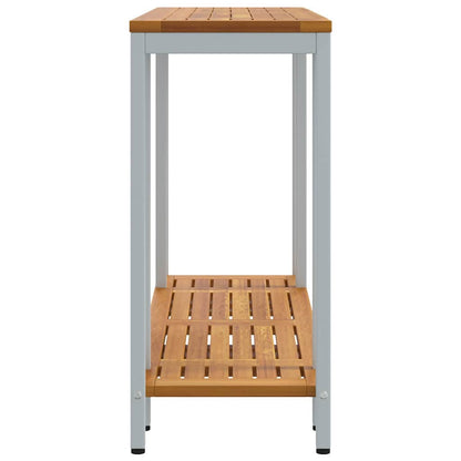 outdoor Tisch mit Speicher Natürlich und grau 110 x 35 x 75 cm