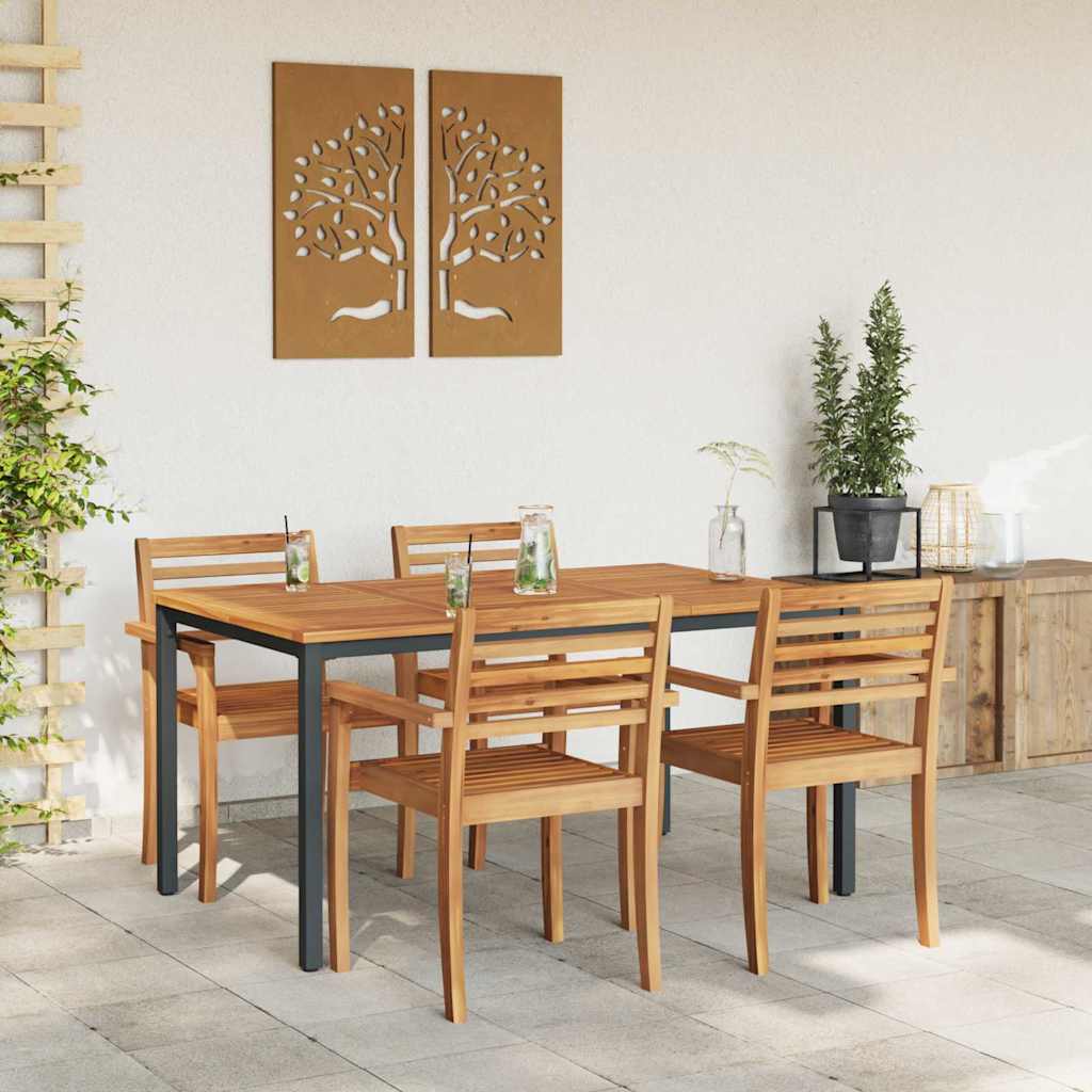 Gartentische Natur und Schwarz 150 x 90 x 75 cm