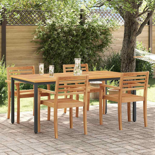 Gartentische Natur und Schwarz 180 x 90 x 75 cm