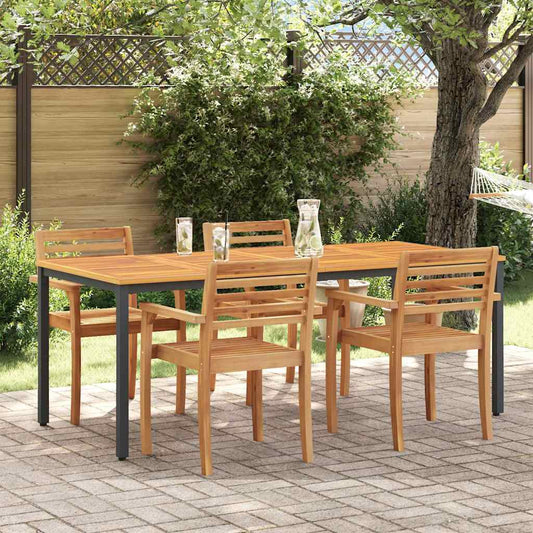 Gartentische Natur und Schwarz 200 x 90 x 75 cm