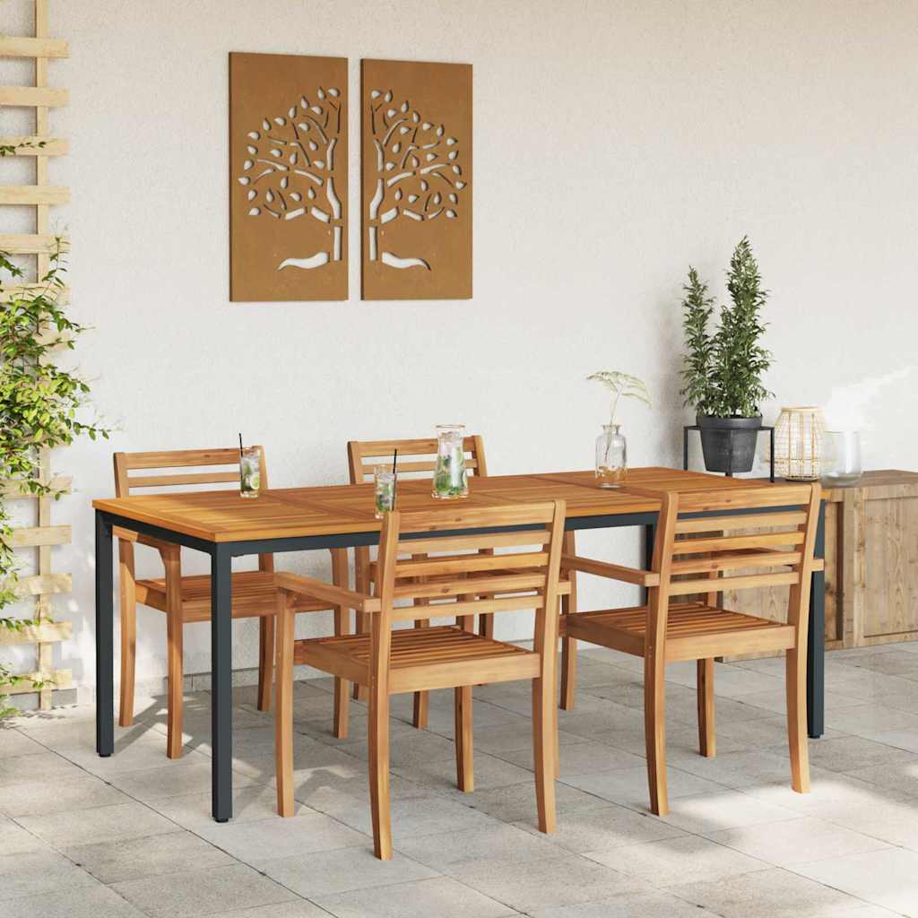 Gartentische Natur und Schwarz 200 x 90 x 75 cm
