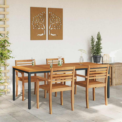 Gartentische Natur und Schwarz 200 x 90 x 75 cm