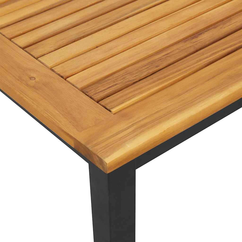 Sonnenliege 1-Person Schwarz 200 x 55 x 35cm Massivholz Akazie