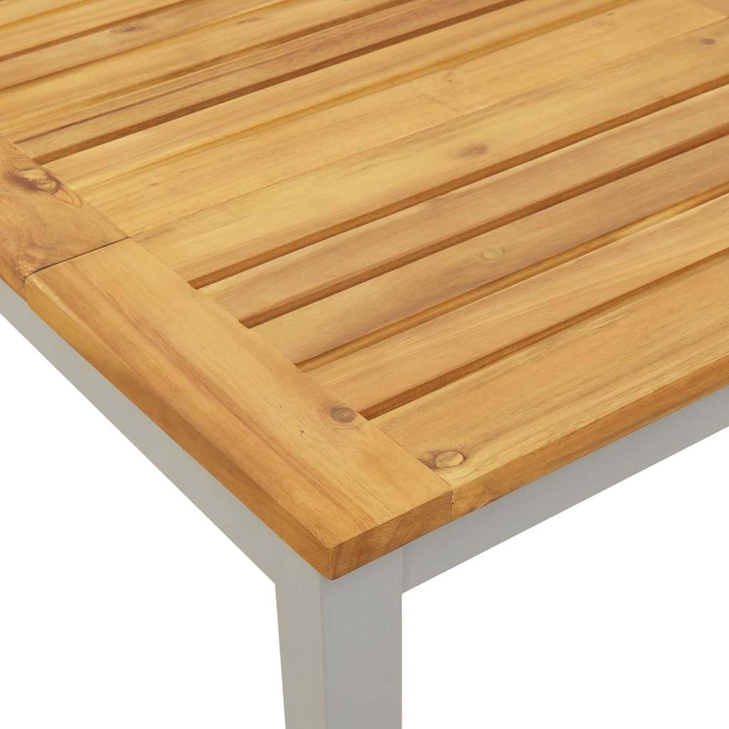 Sonnenliege 1-Person Grau 200 x 55 x 35cm Massivholz Akazie
