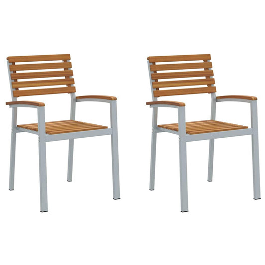 Gartenstuhl 2 pcs Braun 56 x 57 x 87cm Massivholz Akazie