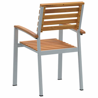 Gartenstuhl 2 pcs Braun 56 x 57 x 87cm Massivholz Akazie
