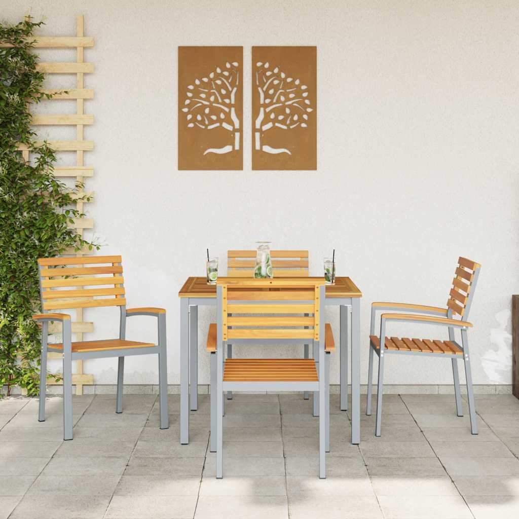 Gartenstuhl 4 pcs Braun 56 x 57 x 87cm Massivholz Akazie