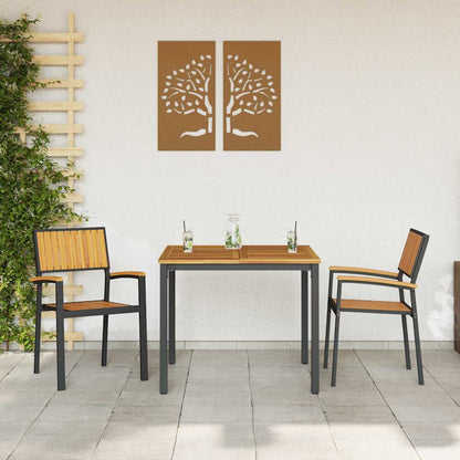 Gartenstuhl 2 pcs Braun 56 x 57 x 87cm Massivholz Akazie