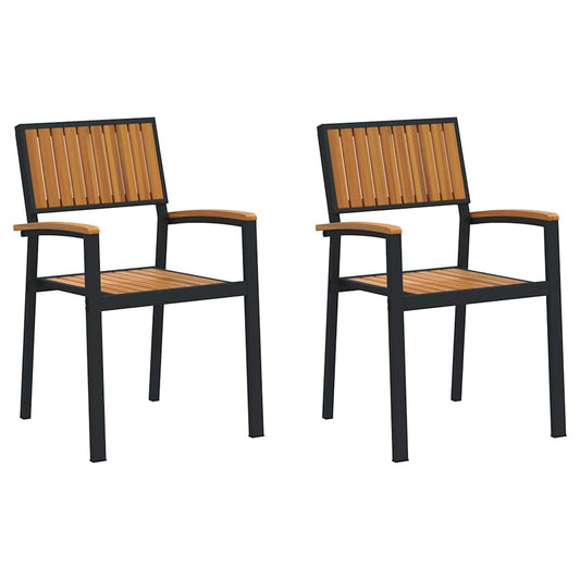 Gartenstuhl 2 pcs Braun 56 x 57 x 87cm Massivholz Akazie