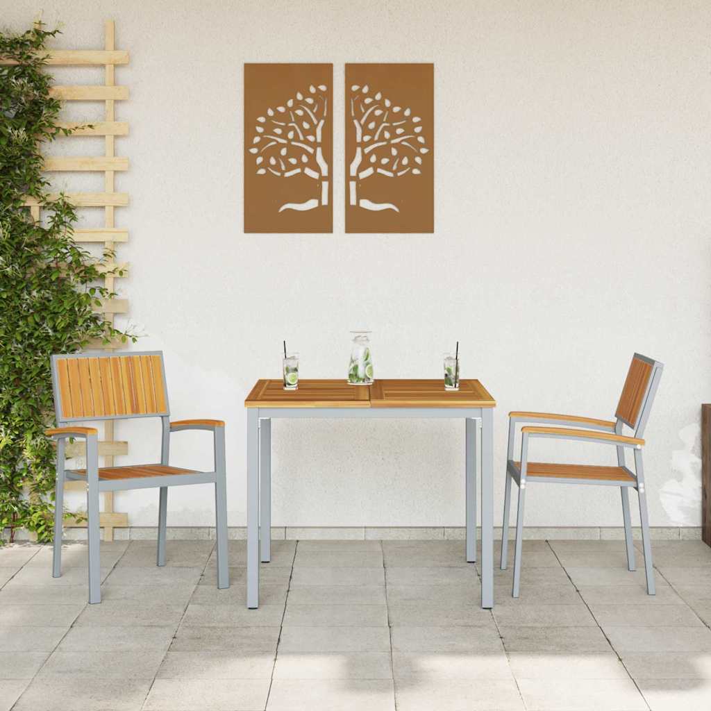 Gartenstuhl 2 pcs Braun 56 x 57 x 87cm Massivholz Akazie