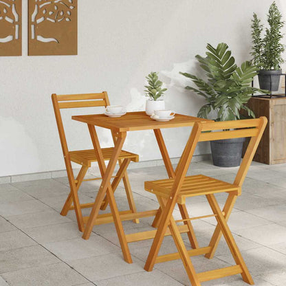 Klappbarer Gartentisch Natur 60 x 60 x 72 cm Akazie Massivholz