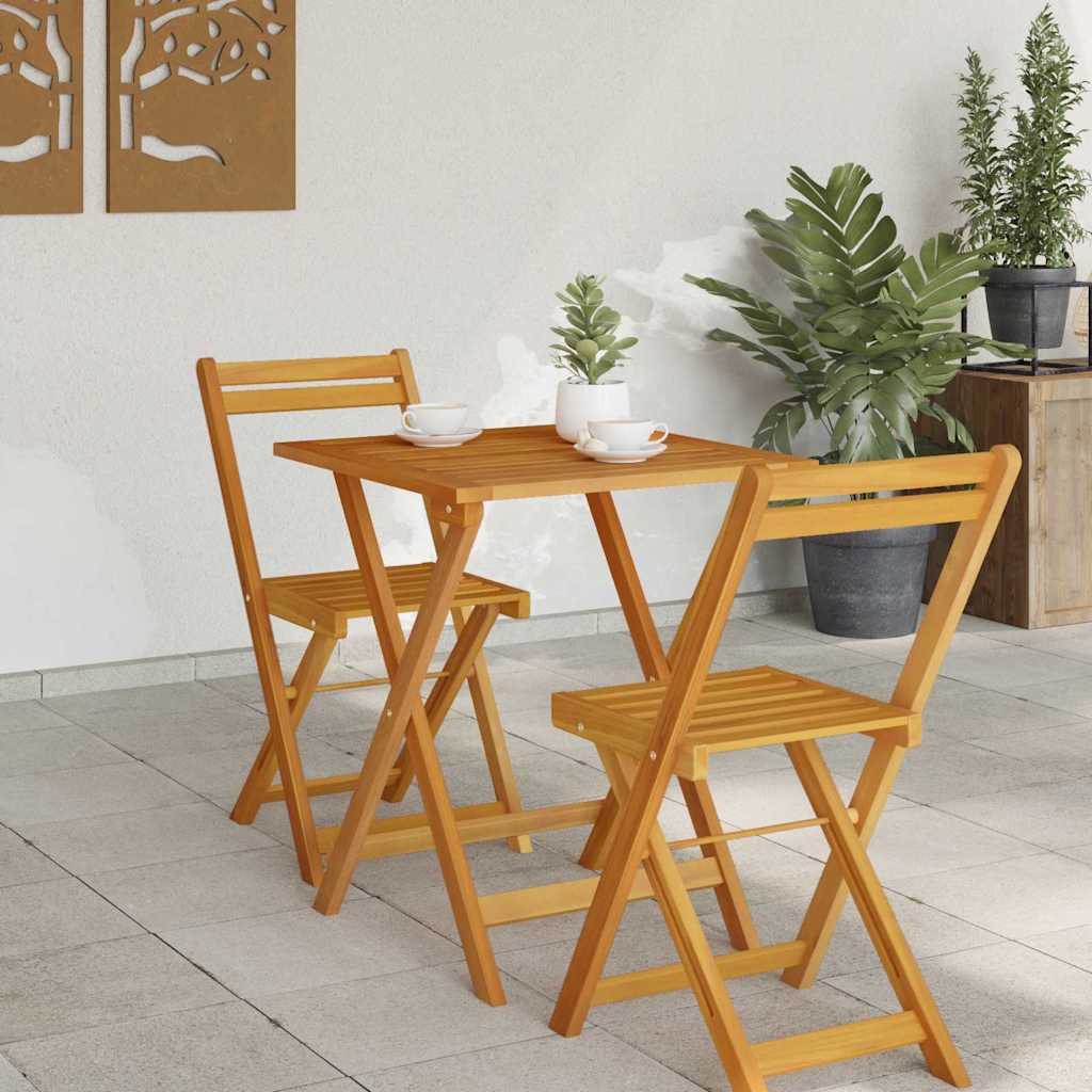 Klappbarer Gartentisch Natur 60 x 60 x 72 cm Akazie Massivholz