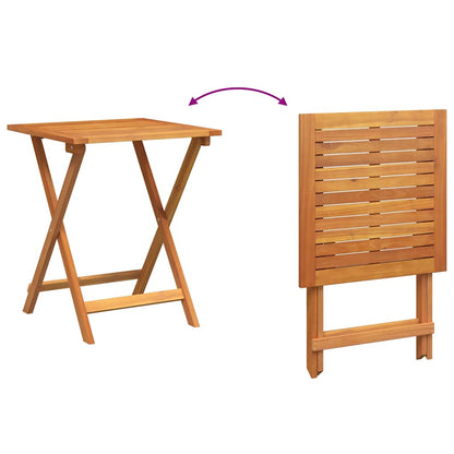 Klappbarer Gartentisch Natur 60 x 60 x 72 cm Akazie Massivholz