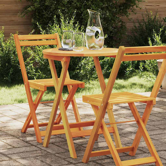 Klappbarer Gartentisch Natur 60 x 60 x 72 cm Akazie Massivholz